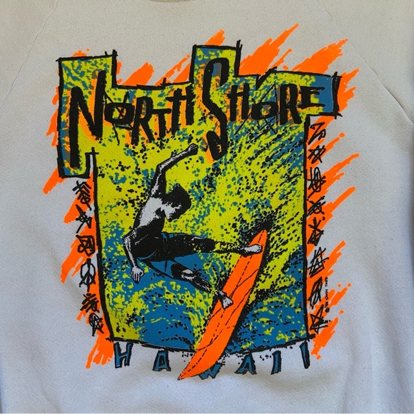 Vintage Women’s North Shore Hawaii Surfing 90s Tourist Sweatshirt Size Large - Picture 5 of 7